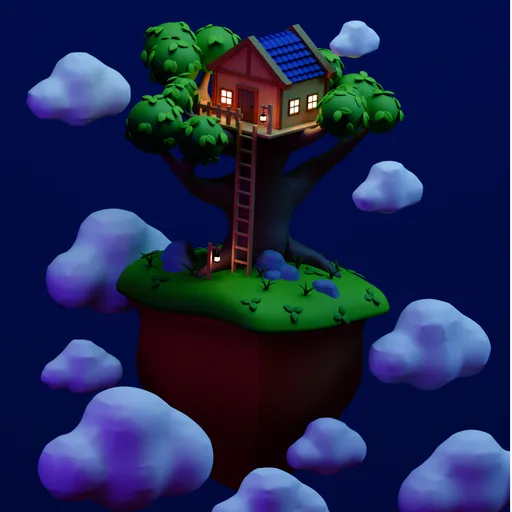 Cozy Treehouse Floating Island