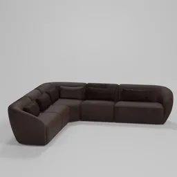 Modular Curved Sectional Sofa - Brown