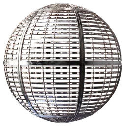 High-resolution Metal Grid PBR texture for 3D rendering in Blender and other applications.