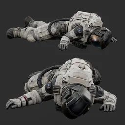 Astronaut Dead Pose White Suit