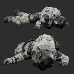 Astronaut Dead Pose White Suit