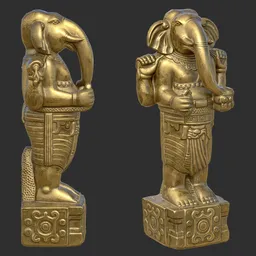 Standing Ganesha Statue Divine Gold