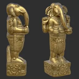 Standing Ganesha Statue Divine Gold