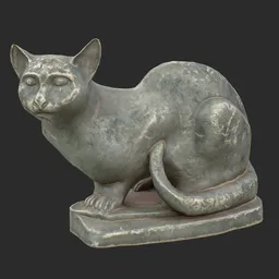 Sitting cat Diorite statue