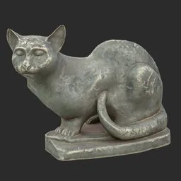 Sitting cat Diorite statue