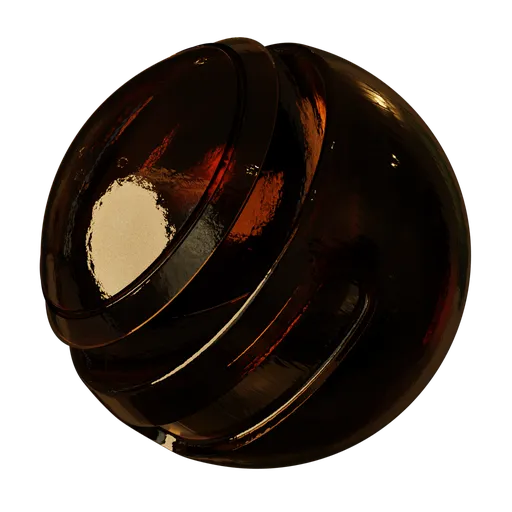 Procedural PBR glass shader with customizable colors, roughness, and displacement for Blender 3D material libraries.