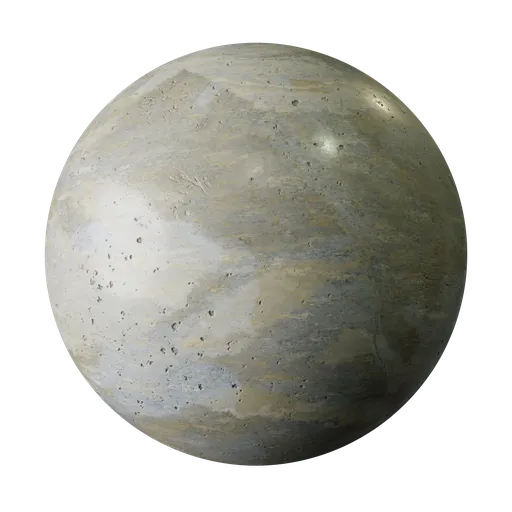 High-quality 4K PBR travertine limestone texture for architectural visualization in Blender 3D.