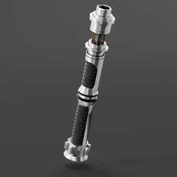 Detailed Blender 3D model of blue-bladed lightsaber with optimized low-poly design and high-quality textures for gaming and VR.