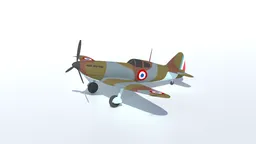 Low Poly Dewoitine D520 Airplane