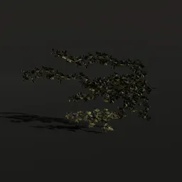 Detailed 3D creeper vine leaves perfect for Blender rendering, showcasing medium-sized foliage in a naturalistic style.