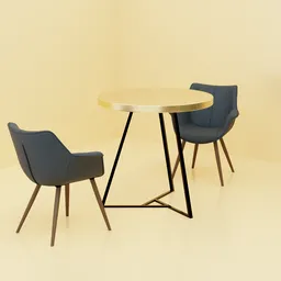 Two armchairs and a coffee table