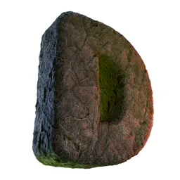 D Letter of Alphabet Stone Carved