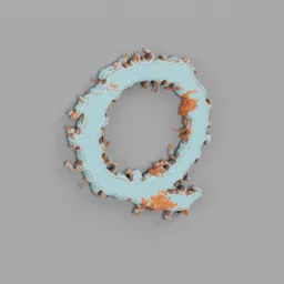 Rough metal Letter Q