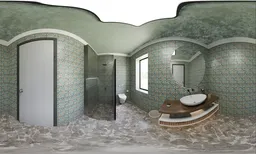 Patterned Tile Bathroom