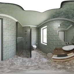 Patterned Tile Bathroom