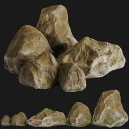 Photorealistic Forest Rock Collection