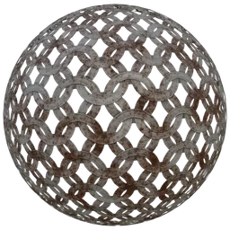 Rusty Chainmail PBR Texture for 3D modeling, suitable for Blender and other 3D applications, with realistic metallic finish.