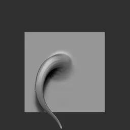 Blender 3D sculpting brush for stylized male hair, strand effect for character modeling.