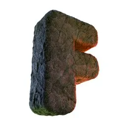 F Letter of Alphabet Stone Carved