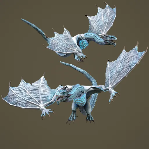 Rigged Ice Dragon - Game Ready
