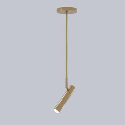"Contemporary Luminaire Stratus Haste ceiling light with elegant gold body and Sky Meaker design, perfect for highlighting statues and adornments. Featuring LED technology, this pendant light emits flat and seedy lighting with a golden aura. Ideal for Blender 3D models in interior design projects."