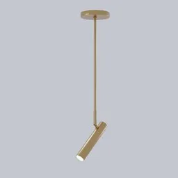 "Contemporary Luminaire Stratus Haste ceiling light with elegant gold body and Sky Meaker design, perfect for highlighting statues and adornments. Featuring LED technology, this pendant light emits flat and seedy lighting with a golden aura. Ideal for Blender 3D models in interior design projects."