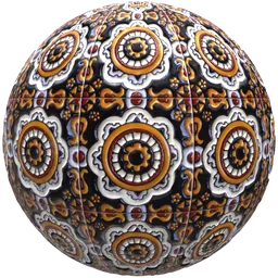 Brown Rosette Mosaic Tile
