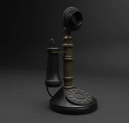 Realistic 3D model of a vintage telephone, highly detailed, Blender compatible, Substance Painter textures.