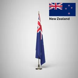 New Zealand Ceremonial flag on stand