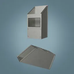Detailed 3D model of a modular metal box for robotics and mech design, compatible with Blender for animation and rendering projects.