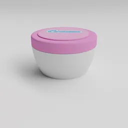 "Cream Plastic Can - Industrial Container 3D Model for Blender 3D - Ideal for Packaging Cosmetic Creams and Other Products"