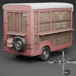 Towable Icecream Kabin Red