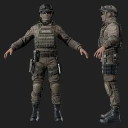 Police Tactical Unit Rigged Beige