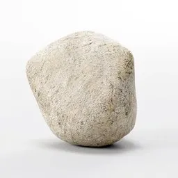 "River Rock 4: A hand-sculpted, low-poly PBR stone model for Blender 3D. This smooth boulder is perfect for landscaping projects and can be used in various applications, such as abstract album covers, desktop backgrounds, or post-punk album artwork."