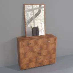 Drawer with mirror