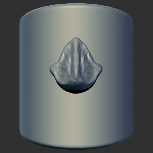 ER Dragon Brush 99 imprint for 3D sculpting, creates detailed reptilian skin textures on 3D models.
