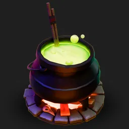 Witch's Cauldron Stylized (lowpoly)