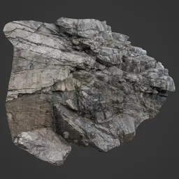 BlenderKit | Download the Low Poly Rocky Cliff model