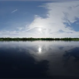 Green Trees Lake Sunny Day