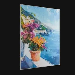 Flower and coast painting