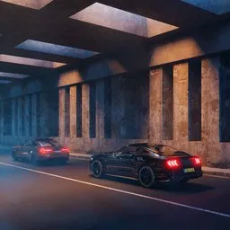 Car in the underpass