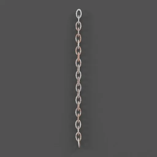 Realistic 3D model of hanging metal chains for Blender rendering, textured for close-up detail.