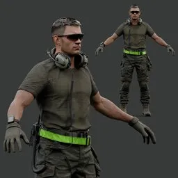 Rigged Tactical Infantry Soldier