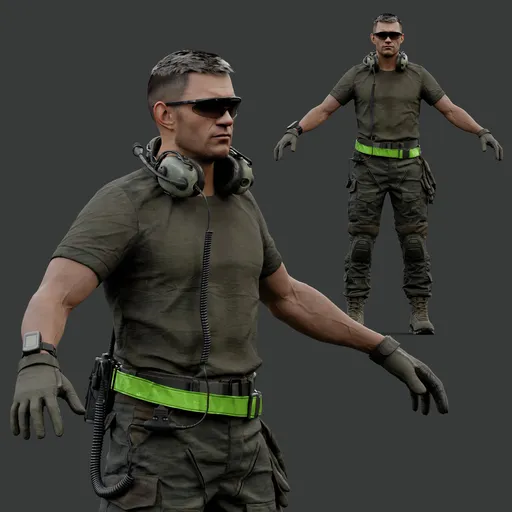 Tactical Infantry Soldier Rigged