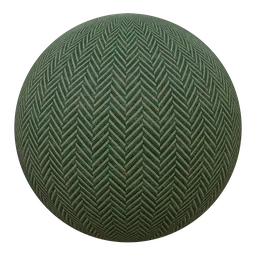 Green HerringboneTweed Fabric