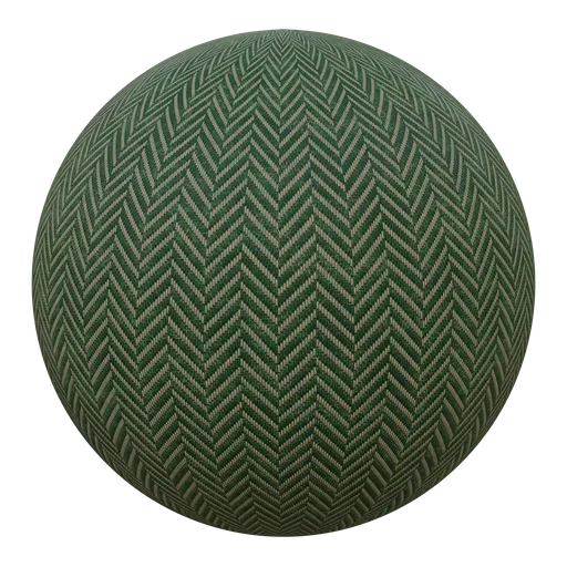 Green HerringboneTweed Fabric