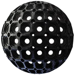 High-resolution PBR Rubber Grid 01 texture for realistic 3D modeling and rendering in Blender and other CG applications.