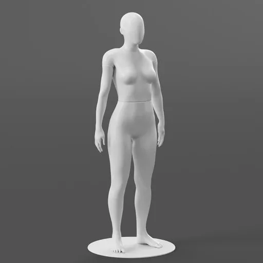 Realistic Blender 3D model of a female mannequin in neutral pose for apparel display.