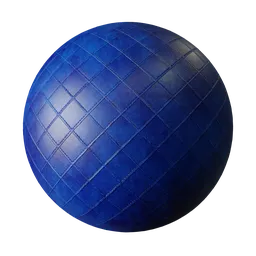 Blue quilted leather