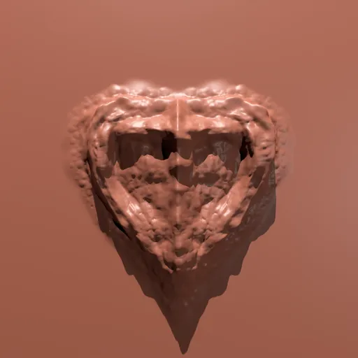 Blender 3D sculpting brush imprint of large dragon scale pattern for 3D model texturing and detailing.